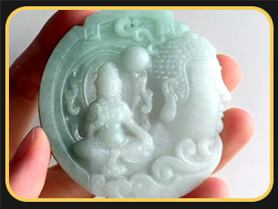 翡翠觀音牌子機(jī)雕案例_享刻K20玉石雕刻機(jī)雕刻視